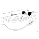 Acqua Vapore Whirlpool Topausstattung Pool Badewanne Eckwanne Wanne W23H-TH-L 182x120cm