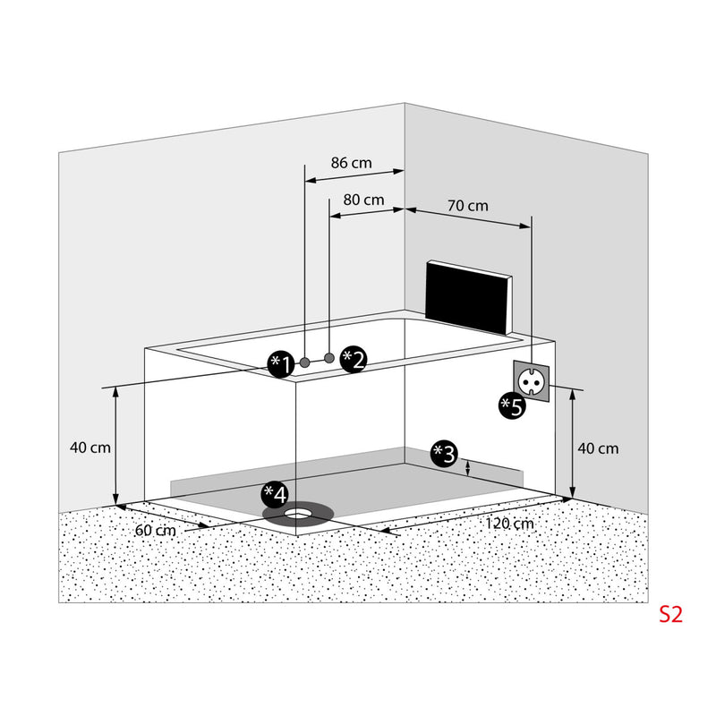 Acqua Vapore Whirlpool Vollausstattung Pool Badewanne Wanne mit TV T42L-SC 171x92cm aktive Schlauchreinigung