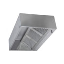 Kastenhaube ohne Motor | Edelstahl AISI 430 | Abgedeckte Beleuchtung | Rundumlaufende Fettauffangrinne | Filter: 4 | 2400x1400x450 mm