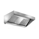 Wandhaube mit Motor und Regler | Edelstahl | Neonbeleuchtung | Filter: 4 | 2000x700x450 mm