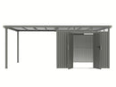 StarLine Metall Gerätehaus Modell Style 7,56 m² Spar-Set-1 Alu Grau