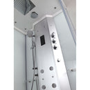 Mazur MUE-H1200-12L LINKS WEISS Duschkabine mit Hydromassage und Dampfsauna 120 x 90 x 217 cm