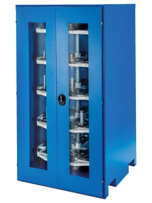 Bedrunka+Hirth RotaRex® CNC storage cabinet with viewing doors (Plexiglas) and handle-shell cylinder lock
