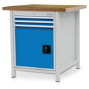 Bedrunka+Hirth cabinet workbench, depth 750 mm, R 18-24, number of drawers: 3, number of hinged doors: 1