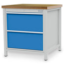 Bedrunka+Hirth box workbench, depth 750 mm, R 24-24, number of drawers: 2