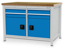 Bedrunka+Hirth cabinet workbench, depth 750 mm, R 18-24, number of drawers: 4, number of hinged doors: 2