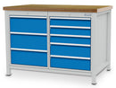 Bedrunka+Hirth cabinet workbench, depth 750 mm, R 18-24, number of drawers: 8