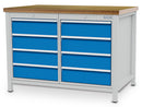Bedrunka+Hirth cabinet workbench, depth 750 mm, R 18-24, number of drawers: 8