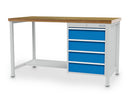 Bedrunka+Hirth box workbench width 2000 mm, R18-24, 4 x drawers, 1 x half-depth steel shelf
