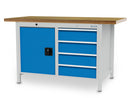 Bedrunka+Hirth box workbench width 1500 mm, R18-24, 4 x drawers, 1 x hinged doors, 1 x shelf