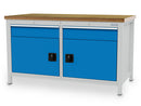 Bedrunka+Hirth box workbench width 1500 mm, R24-24, 2 x drawers, 2 x hinged doors