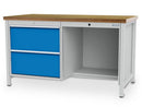 Bedrunka+Hirth box workbench, depth 750 mm, R 24-24, number of drawers: 2