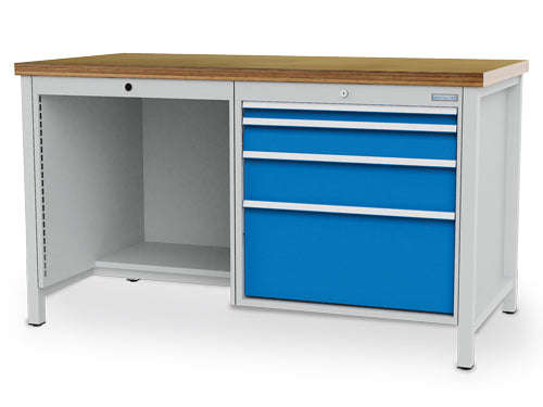 Bedrunka+Hirth cabinet workbench, depth 750 mm, R 24-24, number of drawers: 4