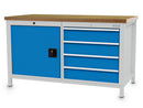 Bedrunka+Hirth box workbench width 1500 mm, R24-24, 4 x drawers, 1 x hinged doors, 1 x shelf