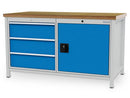Bedrunka+Hirth cabinet workbench, depth 750 mm, R 24-24, number of drawers: 3, number of hinged doors: 1