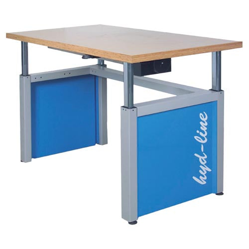 Bedrunka+Hirth Hydline with worktop beech multiplex 40 mm, width 2000, electric height adjustment