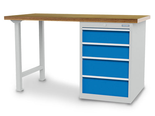 Bedrunka+Hirth modular workbench, depth 750 mm, R 18-24, number of drawers: 11