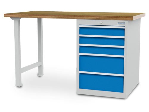 Bedrunka+Hirth modular workbench, depth 750 mm, R 18-24, number of drawers: 5