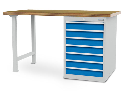 Bedrunka+Hirth modular workbench, depth 750 mm, R 18-24, number of drawers: 7