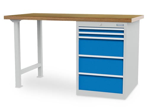 Bedrunka+Hirth modular workbench, depth 750 mm, R 18-24, number of drawers: 5