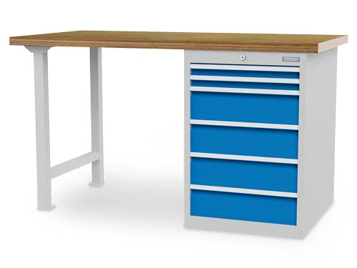Bedrunka+Hirth modular workbench, depth 750 mm, R 18-24, number of drawers: 6