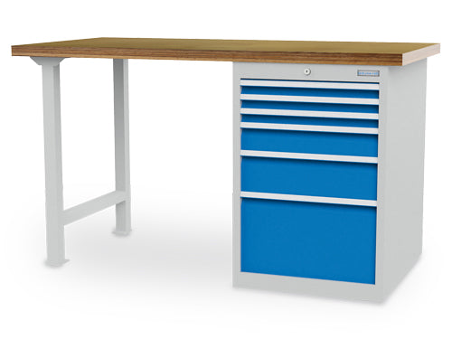 Bedrunka+Hirth modular workbench, depth 750 mm, R 18-24, number of drawers: 6