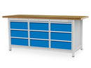 Bedrunka+Hirth box workbench, depth 750 mm, R 18-24, number of drawers: 9