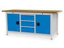 Bedrunka+Hirth box workbench width 2000 mm, R18-24, 3 x drawers, 2 x hinged doors with shelves