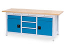 Bedrunka+Hirth cabinet workbench, depth 750 mm, R 18-24, number of drawers: 5, number of hinged doors: 2