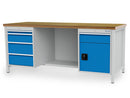 Bedrunka+Hirth cabinet workbench, depth 750 mm, R 18-24, number of drawers: 5, number of hinged doors: 1
