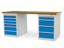Bedrunka+Hirth modular workbench, depth 750 mm, R 18-24, number of drawers: 10