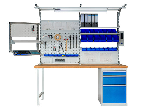 Bedrunka+Hirth modular workbench, depth 750 mm, R 18-24, number of drawers: 3