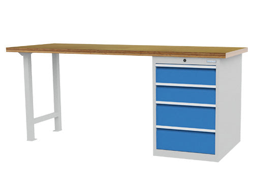 Bedrunka+Hirth modular workbench, depth 750 mm, R 18-24, number of drawers: 4