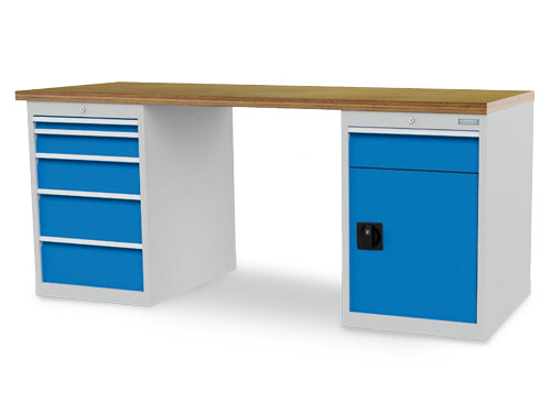 Bedrunka+Hirth modular workbench, depth 750 mm, R 18-24, number of drawers: 6
