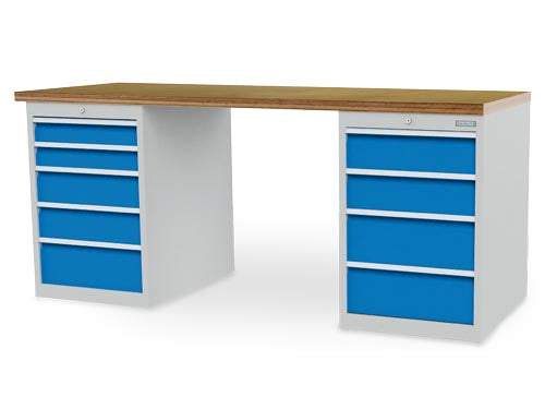 Bedrunka+Hirth modular workbench, depth 750 mm, R 18-24, number of drawers: 9