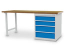 Bedrunka+Hirth modular workbench width 2000 mm, R24-24, drawer unit with 4 drawers