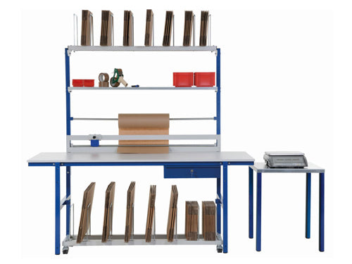 Bedrunka+Hirth packing and work table width 1600 worktop melamine resin coated 19 mm