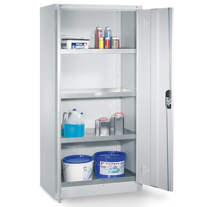 Bedrunka+Hirth Umweltschrank, 2 x Flügeltüren, 3x verstellbarer verzinkter Boden, 4x Kunststoffwanne