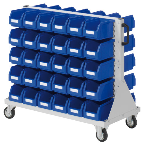 Bedrunka+Hirth trolley size 2, 60 open-fronted storage bins