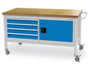 Bedrunka+Hirth Mobile Werkbank, Tiefe 750 mm, R 24-24, Schubladenanzahl: 4, Anzahl Flügeltüren: 1