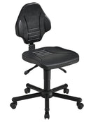 Bedrunka+Hirth swivel chair with castors, seat height 480 - 610 mm, load capacity 170 kg, seat: black PU