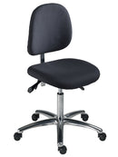 Bedrunka+Hirth swivel chair with castors, ESD version, seat height 510 - 650 mm, load capacity 120 kg, seat: black fabric