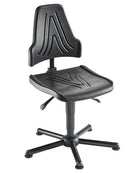 Bedrunka+Hirth swivel chair with castors, seat height 480 - 610 mm, seat: black PU