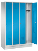 Bedrunka+Hirth Garderobenschrank mit 100 mm hoher Sockel, 3x Abteile, Abteilbreite in mm: 400, Zylinderschloss