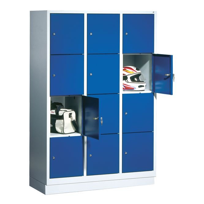 Bedrunka+Hirth Fächerschrank mit 150 mm hohen Füßen, Abteilbreite in mm: 300, Abteile: 4 x 4