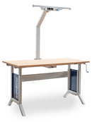 Bedrunka+Hirth workline Grundtischkombination, Kurbelverstellung, 1x Arbeitsplatte Buche Multiplex, 1x Aufbaugestell