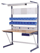 Bedrunka+Hirth workraster with multi-wall construction and underhang block, 1x energy duct, 2x shelves, 1x magnetic wall