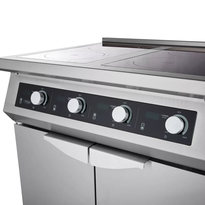 MAXIMA Gastro Cuisinière à induction - 4 feux - 70 cm de profondeur - avec support