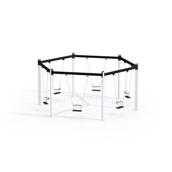 Balançoire hexagonale argentée Lars Laj pour aire de jeux 
