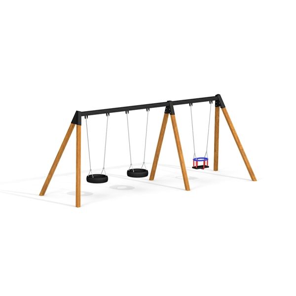 Aire de jeux à balançoires Lars Laj 1+2 